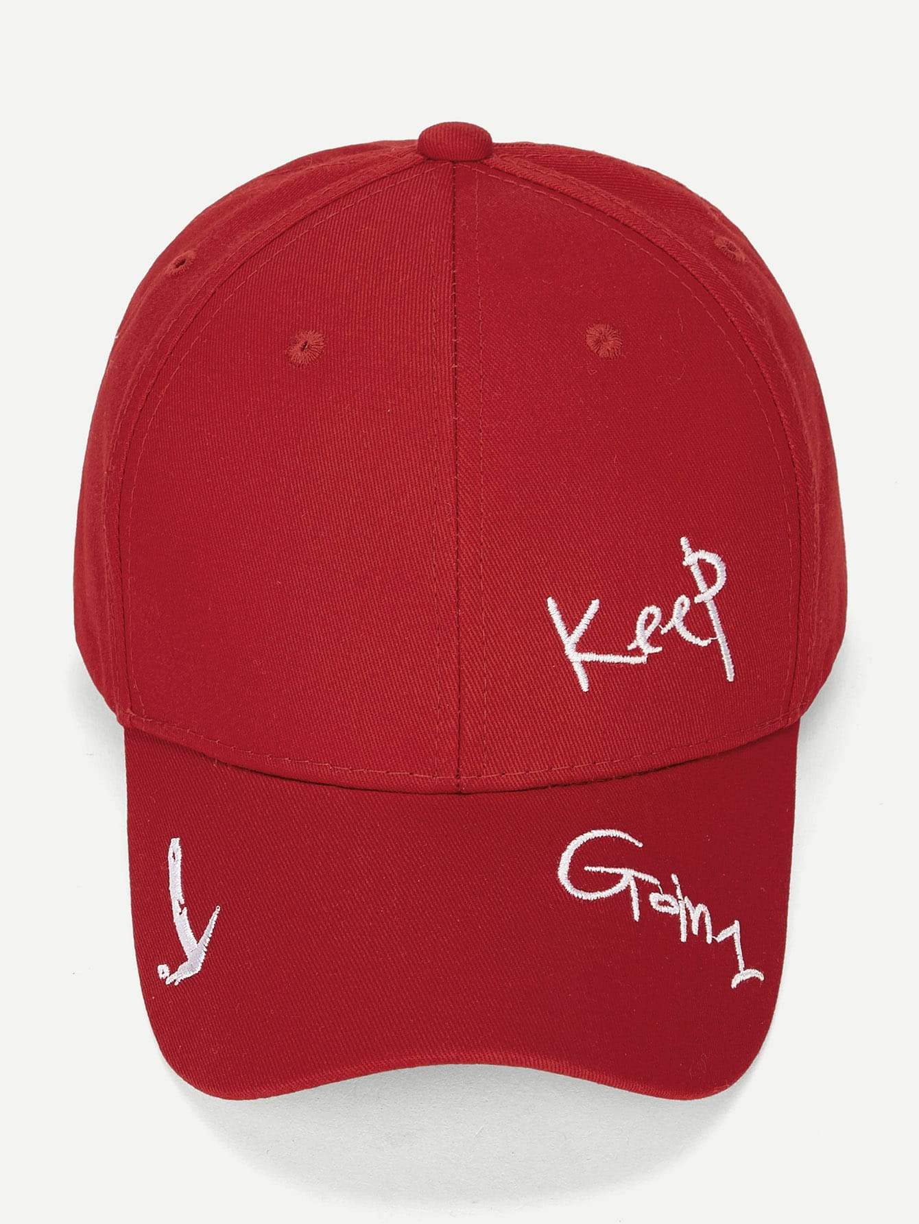 Women Letter Embroidery Burgundy Baseball Cap - LuckyFash™