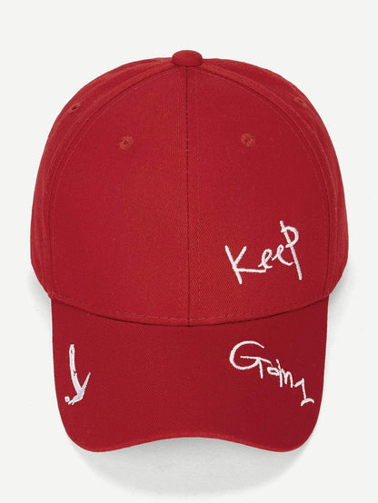 Women Letter Embroidery Burgundy Baseball Cap - LuckyFash™