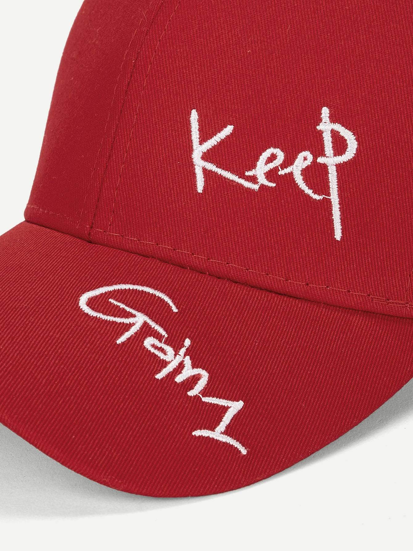Women Letter Embroidery Burgundy Baseball Cap - LuckyFash™