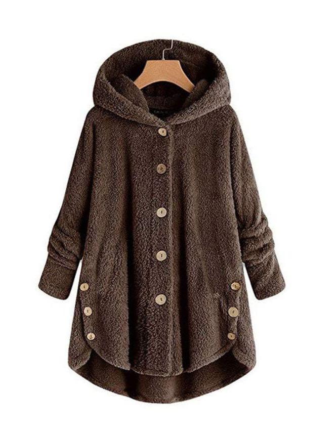 Women Loose Furry Hooded Winter Coat - LuckyFash™