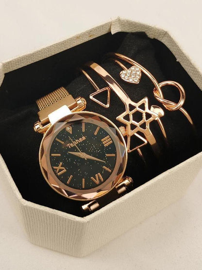 Women Quartz Watch With Bracelet Set - LuckyFash™