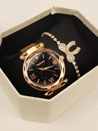 Women Quartz Watch With Bracelet Set - LuckyFash™