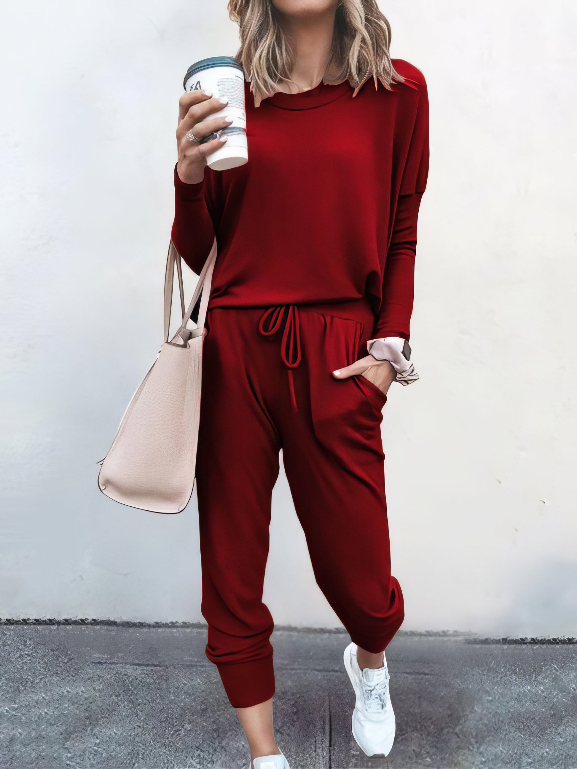 Women Solid Color Long Sleeve Long Pants Pajamas Set - LuckyFash™