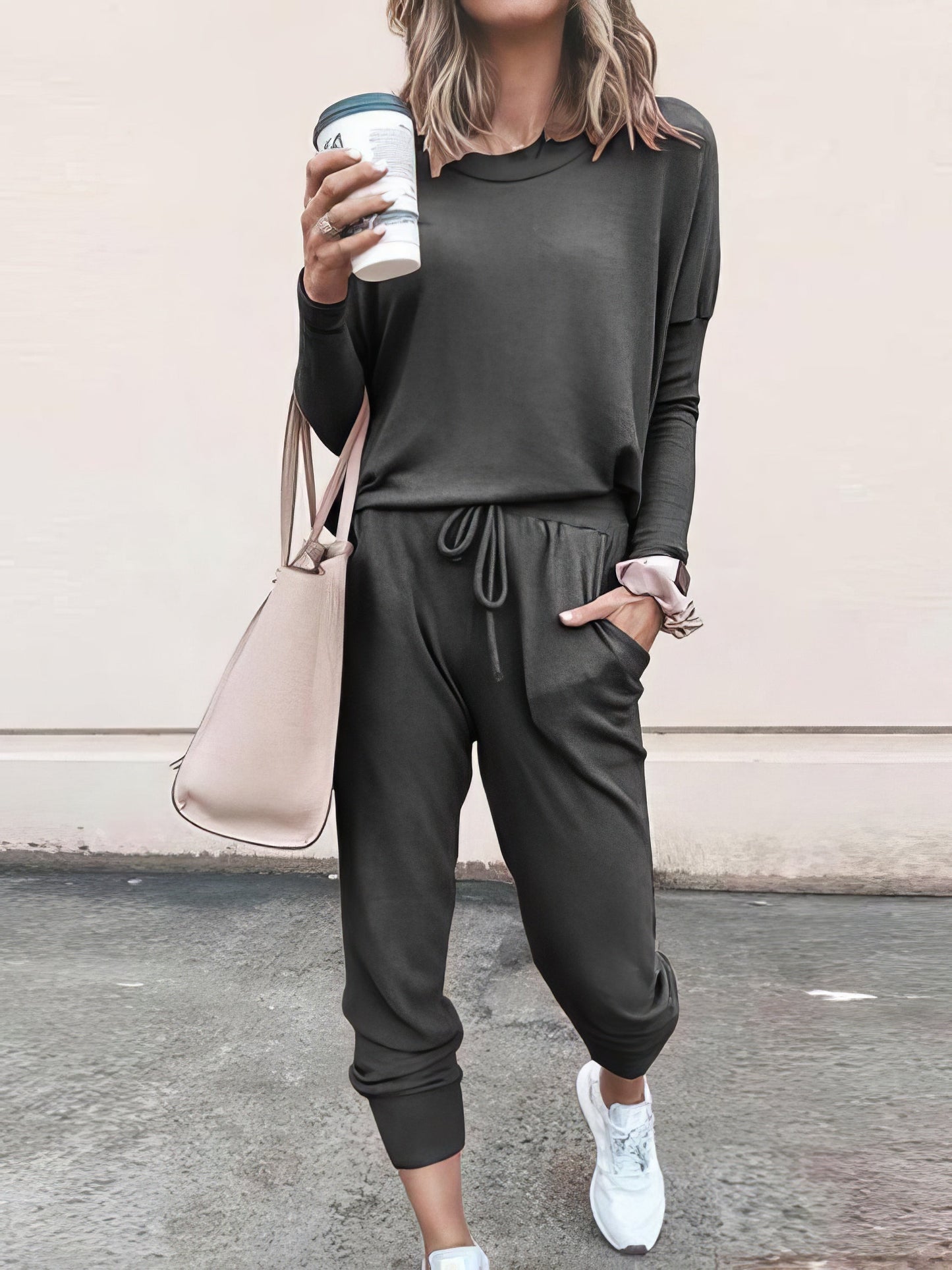 Women Solid Color Long Sleeve Long Pants Pajamas Set - LuckyFash™