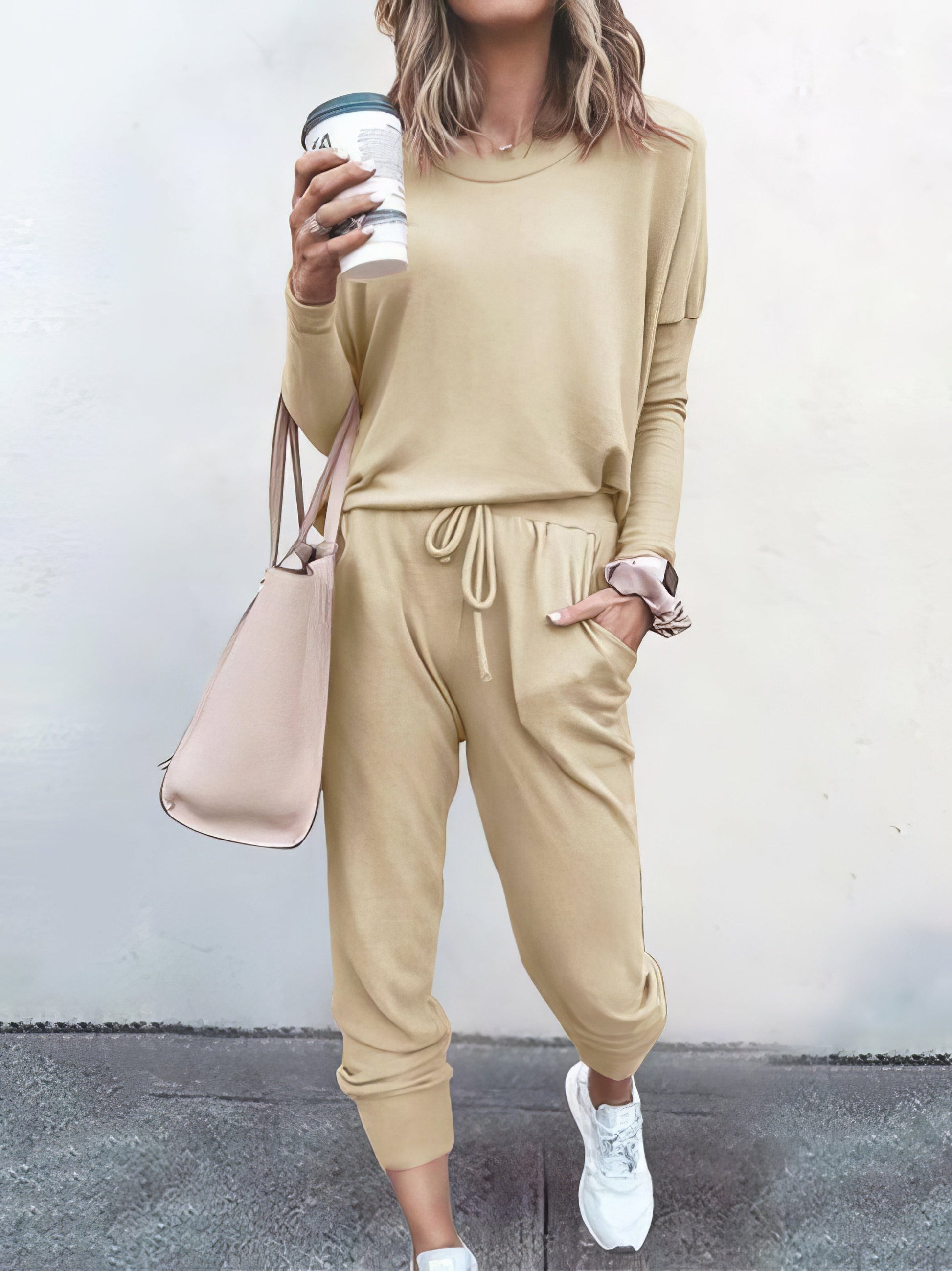 Women Solid Color Long Sleeve Long Pants Pajamas Set - LuckyFash™