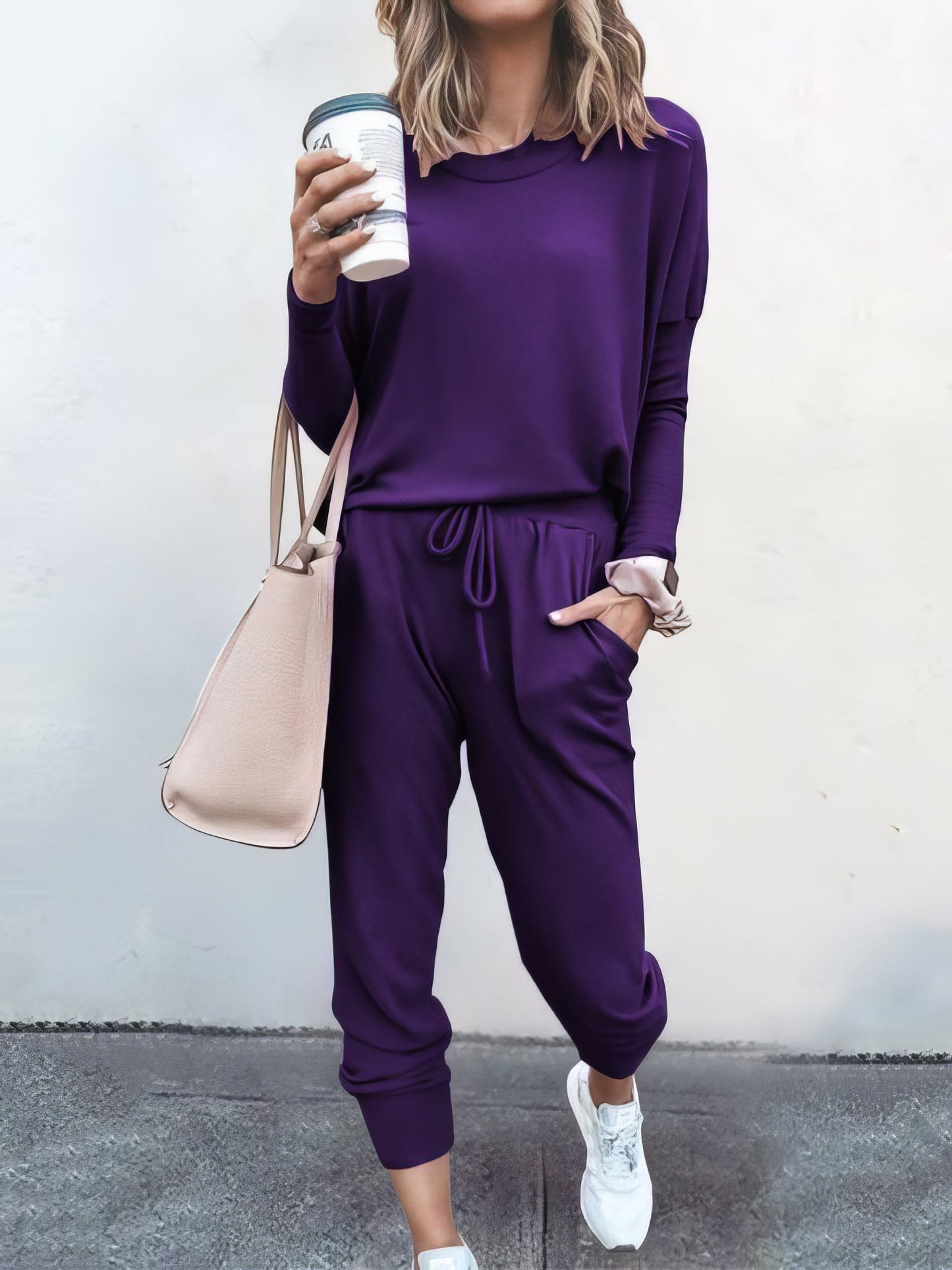 Women Solid Color Long Sleeve Long Pants Pajamas Set - LuckyFash™