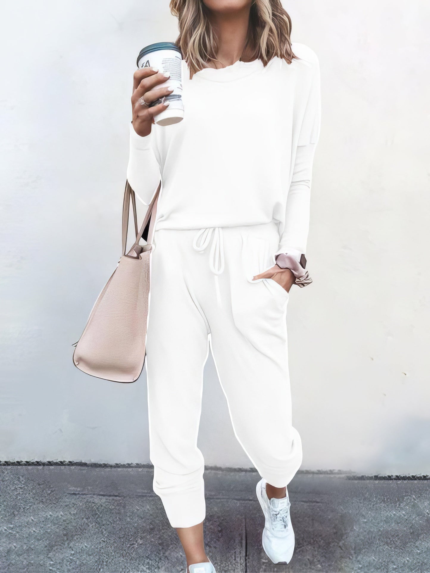 Women Solid Color Long Sleeve Long Pants Pajamas Set - LuckyFash™