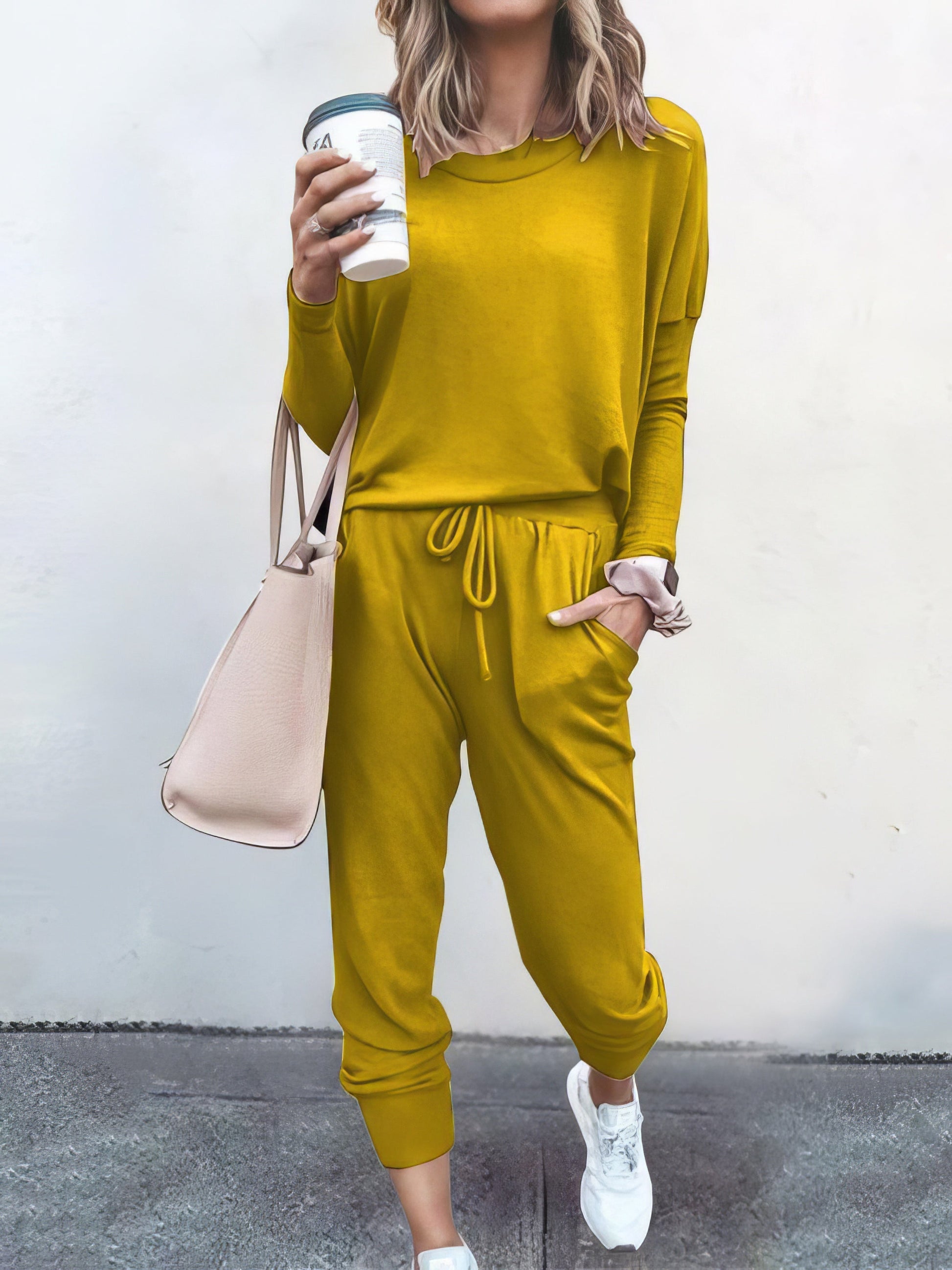 Women Solid Color Long Sleeve Long Pants Pajamas Set - LuckyFash™