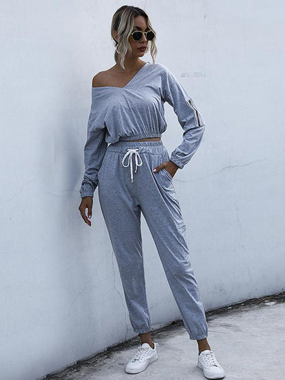Women Solid Sportswear Suit - LuckyFash™