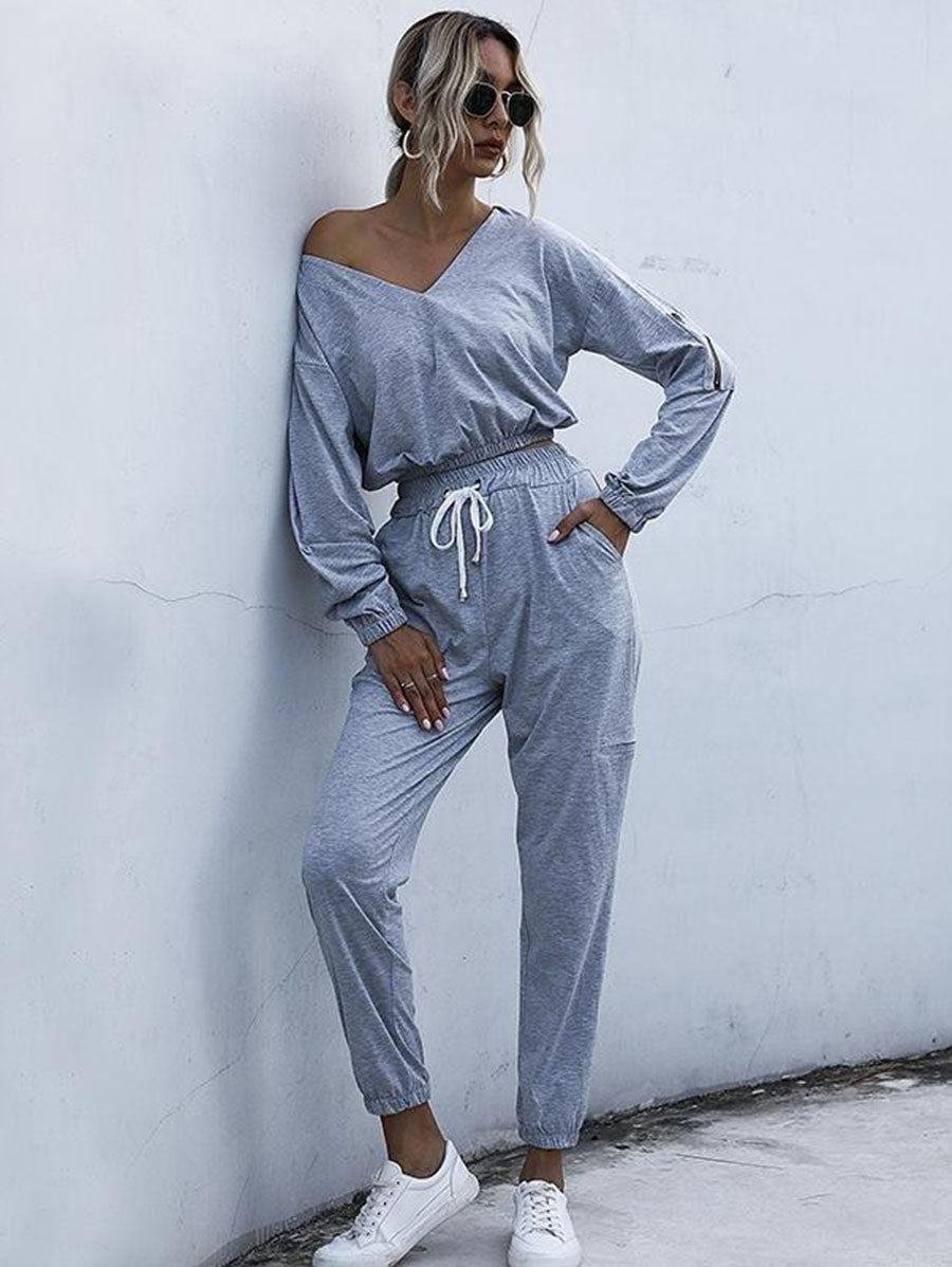 Women Solid Sportswear Suit - LuckyFash™
