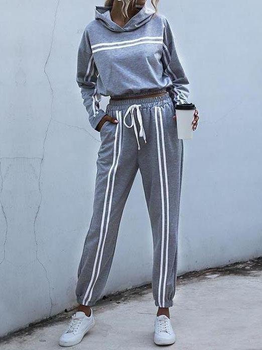 Women Splicing Hooded Sportswear Suit - LuckyFash™