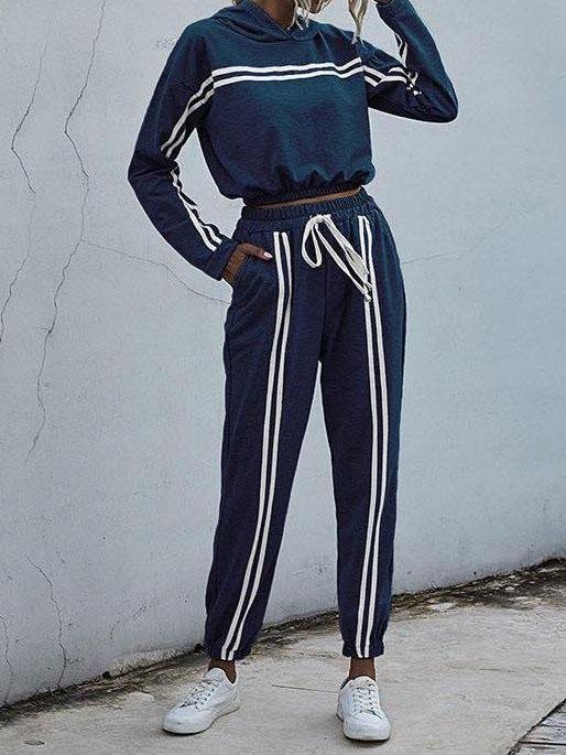 Women Splicing Hooded Sportswear Suit - LuckyFash™