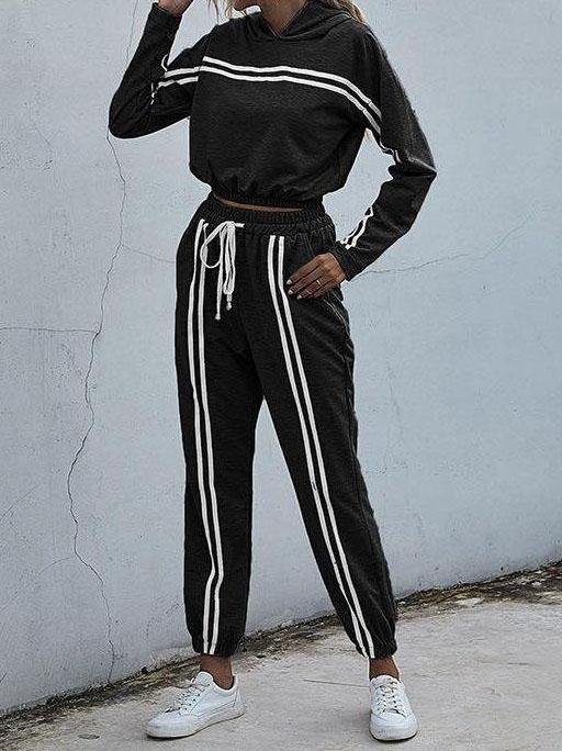 Women Splicing Hooded Sportswear Suit - LuckyFash™