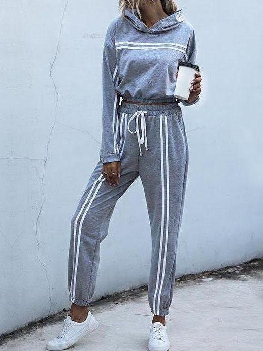 Women Splicing Hooded Sportswear Suit - LuckyFash™