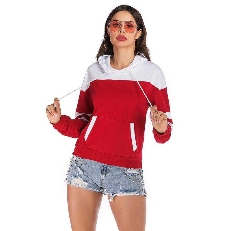 Women Stitching Colorblock Hooded Sweatshirt - LuckyFash™