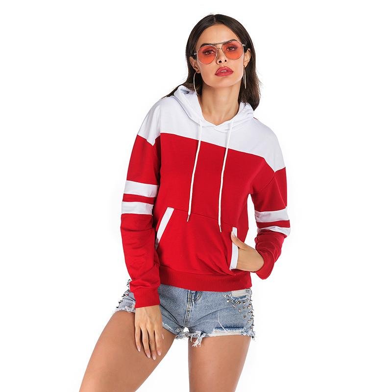 Women Stitching Colorblock Hooded Sweatshirt - LuckyFash™