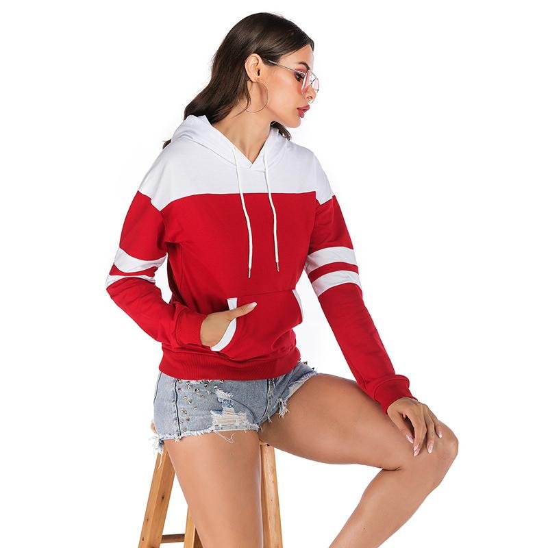 Women Stitching Colorblock Hooded Sweatshirt - LuckyFash™