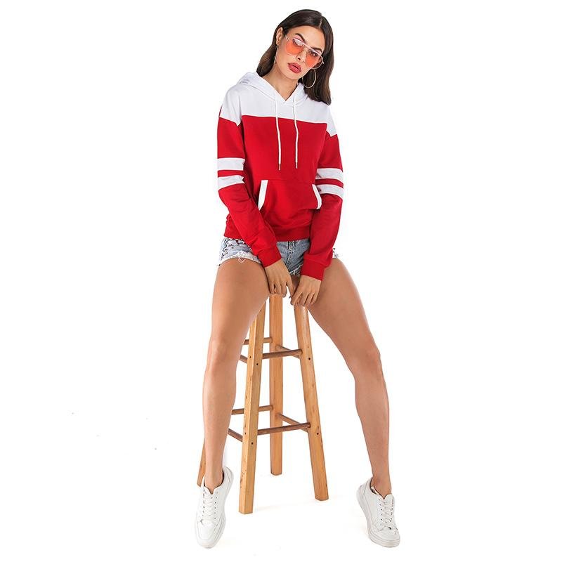 Women Stitching Colorblock Hooded Sweatshirt - LuckyFash™