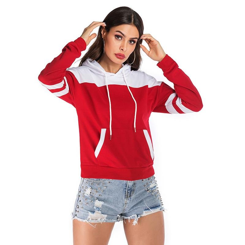 Women Stitching Colorblock Hooded Sweatshirt - LuckyFash™