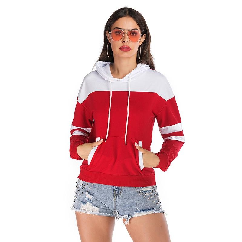 Women Stitching Colorblock Hooded Sweatshirt - LuckyFash™
