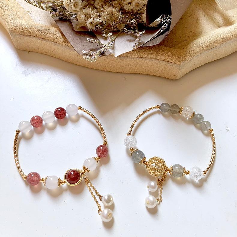 Women Strawberry Quartz Moonstone Bracelets - LuckyFash™