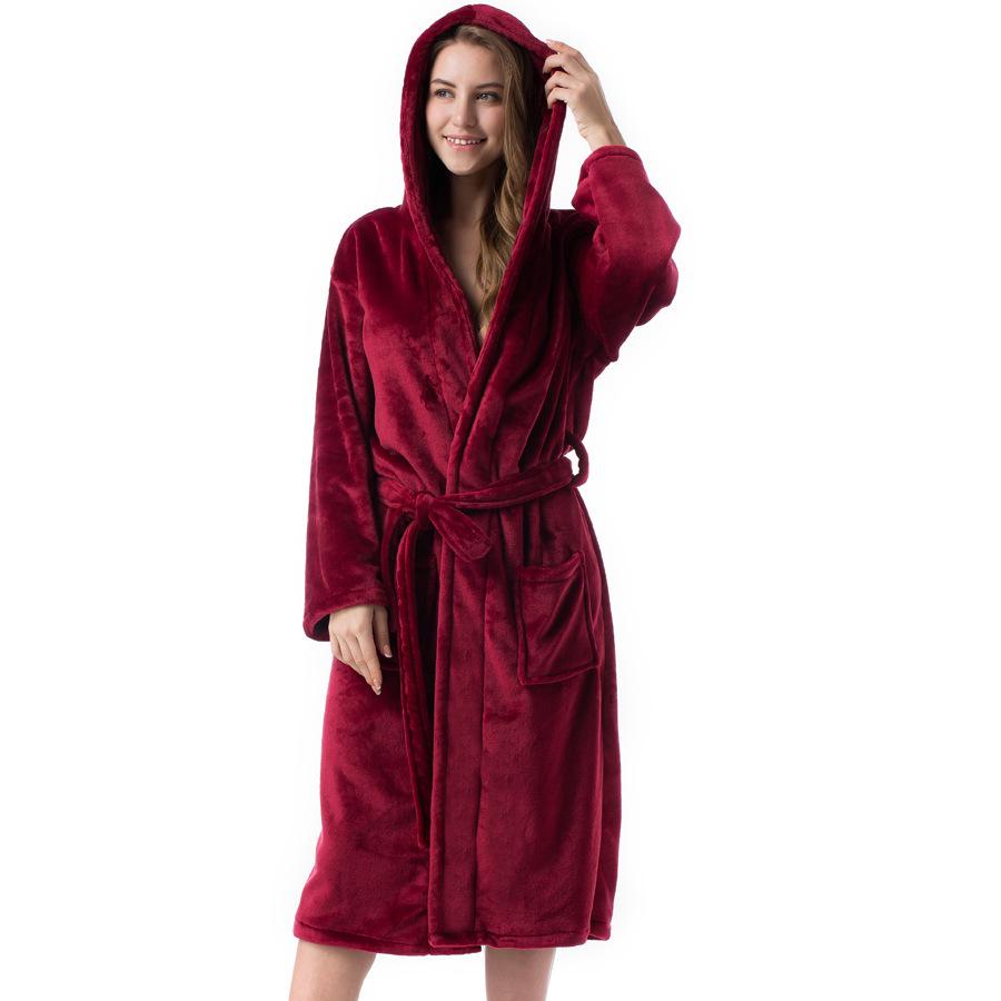 Women's Ankle Length Hooded Low Twist Soft Turkish Cotton Bathrobe - LuckyFash™