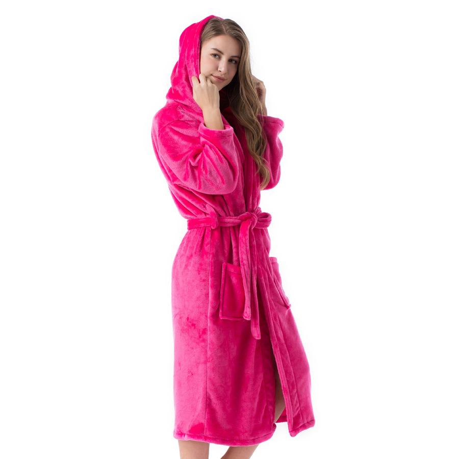 Women's Ankle Length Hooded Low Twist Soft Turkish Cotton Bathrobe - LuckyFash™