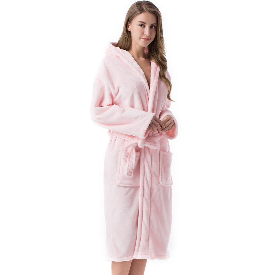 Women's Ankle Length Hooded Low Twist Soft Turkish Cotton Bathrobe - LuckyFash™