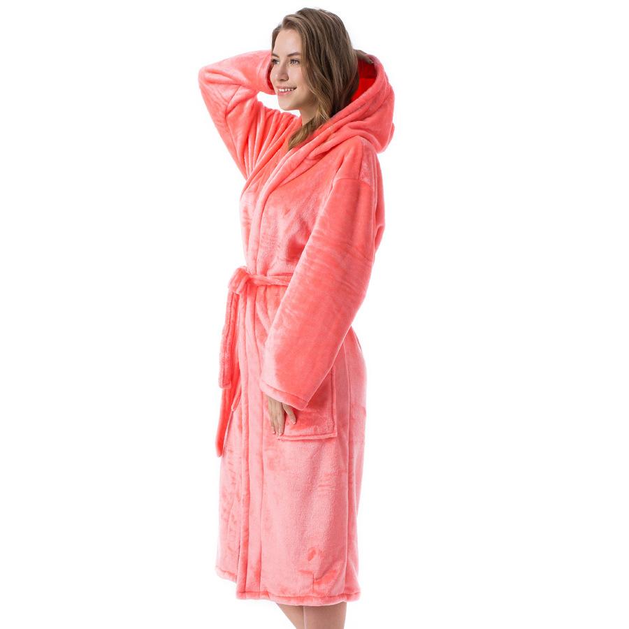 Women's Ankle Length Hooded Low Twist Soft Turkish Cotton Bathrobe - LuckyFash™