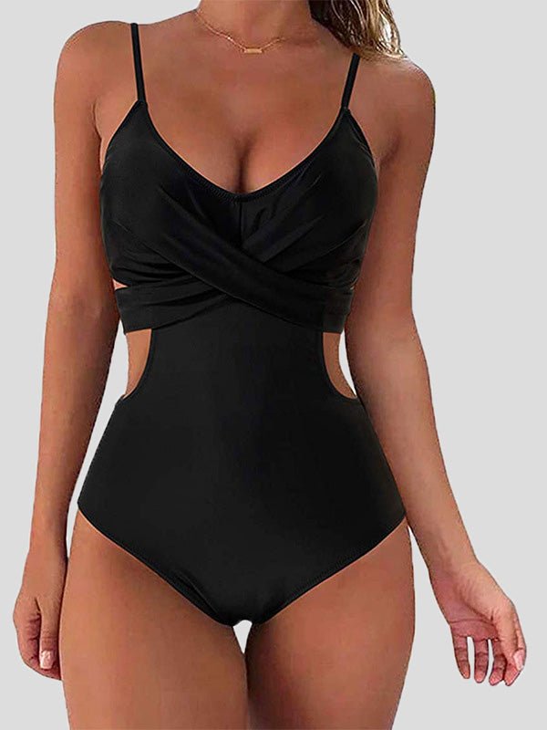 Women's Bikinis Printed Hollow Bare Back One Piece Swimsuit - LuckyFash™