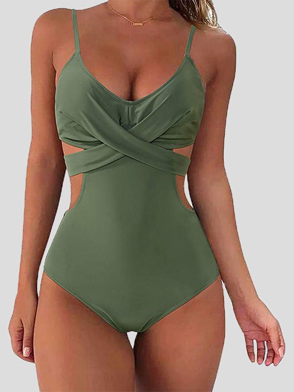 Women's Bikinis Printed Hollow Bare Back One Piece Swimsuit - LuckyFash™