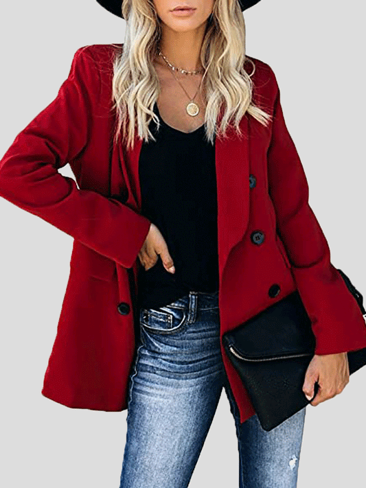 Women's Blazers Buttoned Open Lapel Temperament Blazer - LuckyFash™