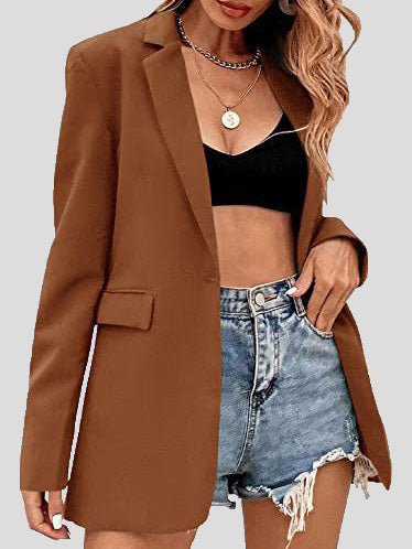 Women's Blazers Casual Solid Lapel Slim Fit Blazer - LuckyFash™