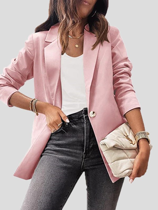 Women's Blazers Casual Solid Lapel Slim Fit Long Sleeve Blazer - LuckyFash™