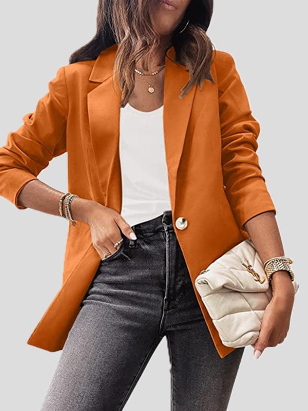 Women's Blazers Casual Solid Lapel Slim Fit Long Sleeve Blazer - LuckyFash™