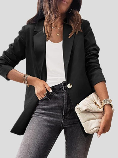 Women's Blazers Casual Solid Lapel Slim Fit Long Sleeve Blazer - LuckyFash™