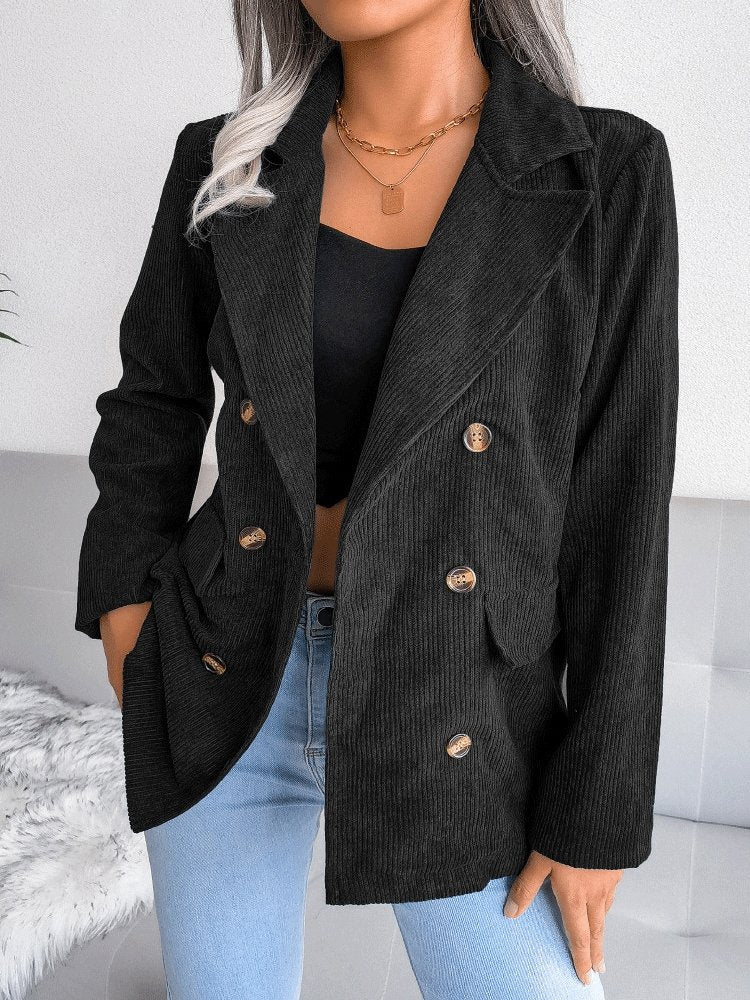 Women's Blazers Fashion Double-Breasted Long Sleeve Blazer - LuckyFash™