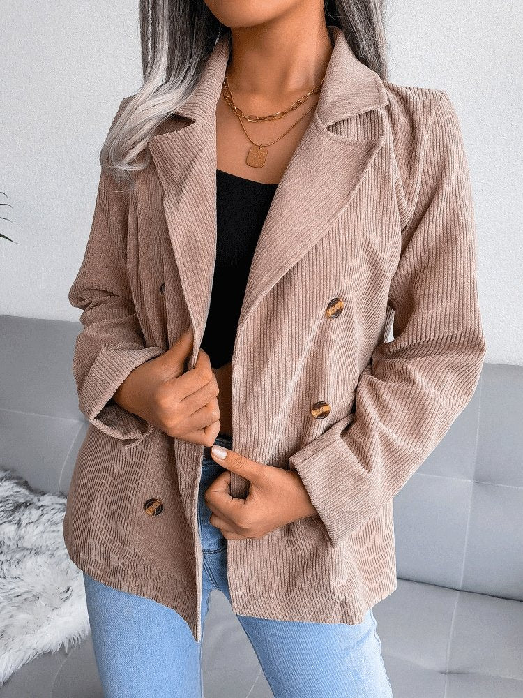 Women's Blazers Fashion Double-Breasted Long Sleeve Blazer - LuckyFash™