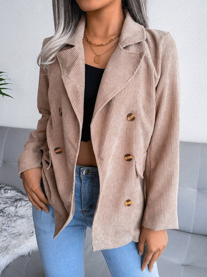 Women's Blazers Fashion Double-Breasted Long Sleeve Blazer - LuckyFash™