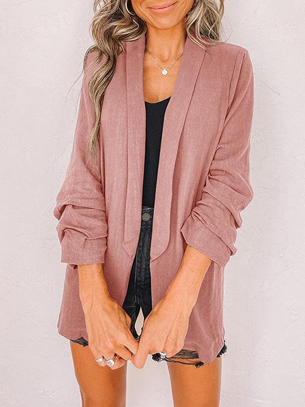 Women's Blazers Fashion Lapel Solid Long Sleeve Casual Blazer - LuckyFash™