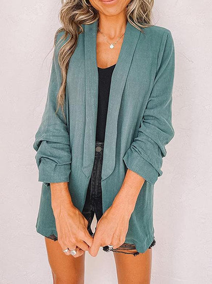 Women's Blazers Fashion Lapel Solid Long Sleeve Casual Blazer - LuckyFash™