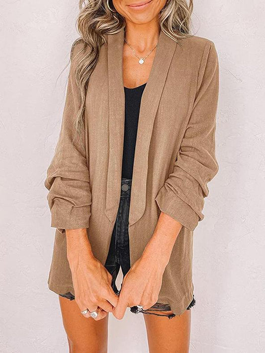 Women's Blazers Fashion Lapel Solid Long Sleeve Casual Blazer - LuckyFash™