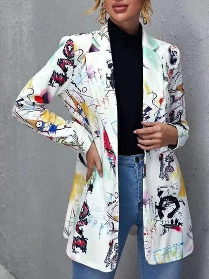 Blazers Fashion Letter Head Print Blazer - LuckyFash™