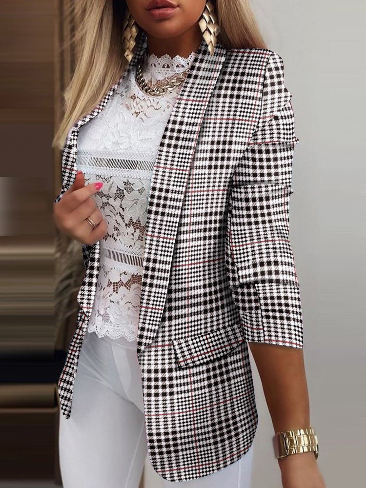 Women's Blazers Printed Lapel Slim Fit Long Sleeve Blazers - LuckyFash™