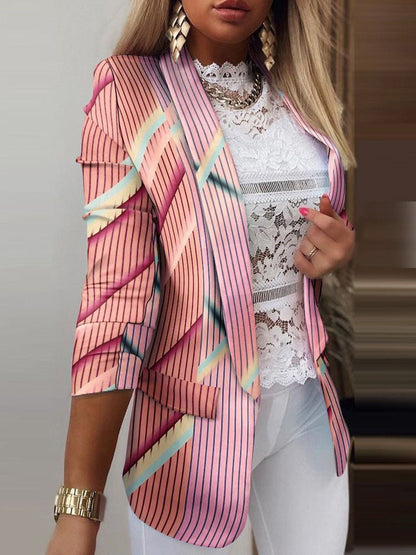 Women's Blazers Printed Lapel Slim Fit Long Sleeve Blazers - LuckyFash™