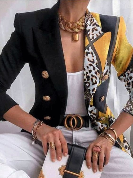 Blazers Printed Slim Fashion Double-Breasted Blazer - LuckyFash™
