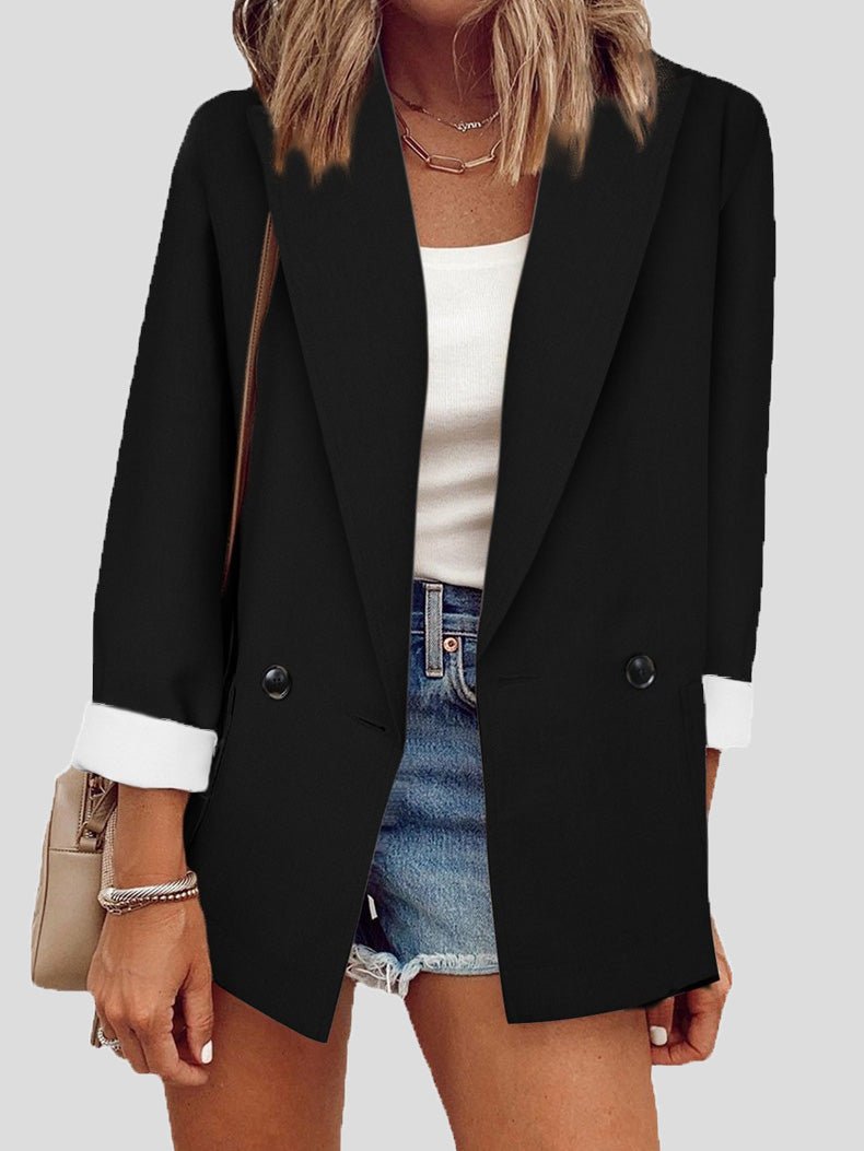 Women's Blazers Solid Lapel Long Sleeve Blazers - LuckyFash™