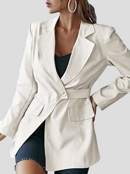 Women's Blazers Solid Lapel Long Sleeve Blazers - LuckyFash™