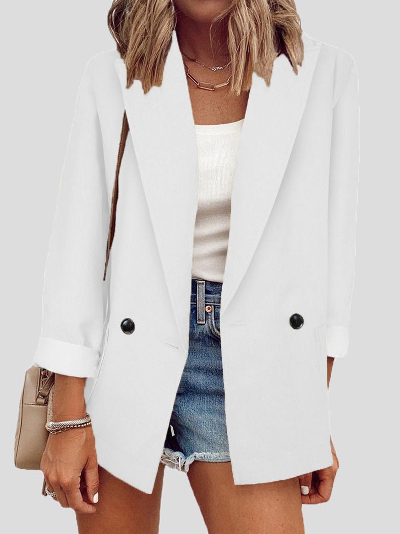 Women's Blazers Solid Lapel Long Sleeve Blazers - LuckyFash™