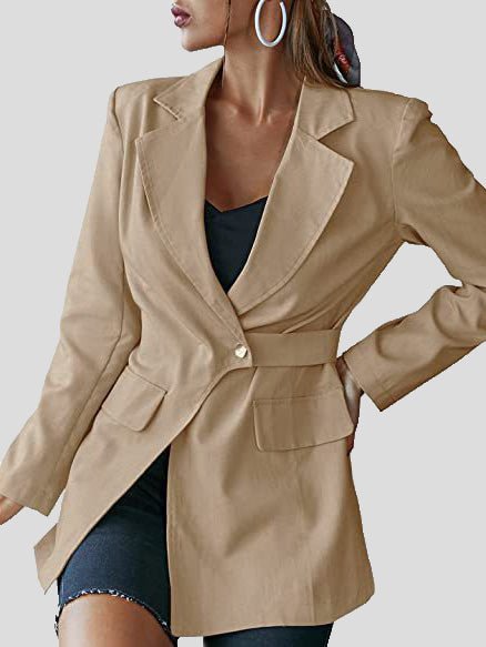 Women's Blazers Solid Lapel Long Sleeve Blazers - LuckyFash™